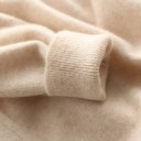 Herrtröja med lång ärm och V-ringning Enfärgad elegant stickad tröja Ull och elastiska fibrer Höst- och vintermode 5