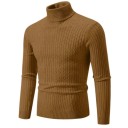 Herrtröja med rullkrage Enfärgad Elegant vintertröja för män Stilfull stickad rullkrage Polyester material Flera färger 20