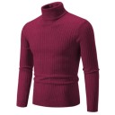 Herrtröja med rullkrage Enfärgad Elegant vintertröja för män Stilfull stickad rullkrage Polyester material Flera färger 22