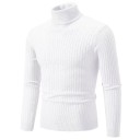 Herrtröja med rullkrage Enfärgad Elegant vintertröja för män Stilfull stickad rullkrage Polyester material Flera färger 18