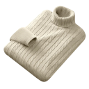 Herrtröja med rullkrage Enfärgad Elegant vintertröja för män Stilfull stickad rullkrage Polyester material Flera färger 3