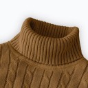 Herrtröja med rullkrage Enfärgad Elegant vintertröja för män Stilfull stickad rullkrage Polyester material Flera färger 11