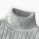 Herrtröja med rullkrage Enfärgad Elegant vintertröja för män Stilfull stickad rullkrage Polyester material Flera färger 13