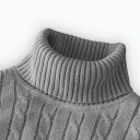 Herrtröja med rullkrage Enfärgad Elegant vintertröja för män Stilfull stickad rullkrage Polyester material Flera färger 14