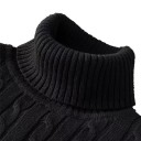Herrtröja med rullkrage Enfärgad Elegant vintertröja för män Stilfull stickad rullkrage Polyester material Flera färger 15