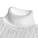 Herrtröja med rullkrage Enfärgad Elegant vintertröja för män Stilfull stickad rullkrage Polyester material Flera färger 16