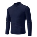 Herrtröja med rullkrage Enfärgad stickad tröja med O-hals Lång ärm Elegant vinter- och hösttröja Polyester Flera färger 22