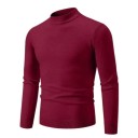 Herrtröja med rullkrage Enfärgad stickad tröja med O-hals Lång ärm Elegant vinter- och hösttröja Polyester Flera färger 24