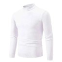Herrtröja med rullkrage Enfärgad stickad tröja med O-hals Lång ärm Elegant vinter- och hösttröja Polyester Flera färger 21