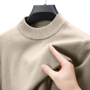 Herrtröja med rullkrage Enfärgad stickad tröja med O-hals Lång ärm Elegant vinter- och hösttröja Polyester Flera färger 17
