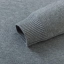 Herrtröja med rullkrage Enfärgad stickad tröja med O-hals Lång ärm Elegant vinter- och hösttröja Polyester Flera färger 19