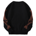 Herrtröja med skelettmotiv Lång ärm Enfärgad stickad tröja med O-hals Stilig mode för höst och vinter Polyester Flera färger 4