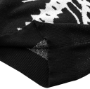 Herrtröja med skelettmotiv Lång ärm Enfärgad stickad tröja med O-hals Stilig mode för höst och vinter Polyester Flera färger 6