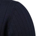Herrtröja med zip-up polokrage Lång ärm Enfärgad stickad tröja Elegant vintermode Bomull Lycra Bekväm tröja Flera färger 10