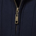Herrtröja med zip-up polokrage Lång ärm Enfärgad stickad tröja Elegant vintermode Bomull Lycra Bekväm tröja Flera färger 12
