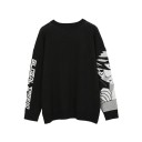 Herrtröja svart Japansk stil Anime Flicka Stickad tröja med tryck av animeflicka Stilig streetwear tröja Polyester 2