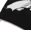 Herrtröja svart Japansk stil Anime Flicka Stickad tröja med tryck av animeflicka Stilig streetwear tröja Polyester 8