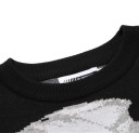 Herrtröja svart Japansk stil Anime Flicka Stickad tröja med tryck av animeflicka Stilig streetwear tröja Polyester 9