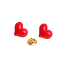 Herz Broschen 2 Stück mini ca. 2 × 1,7 cm metallische Nadeln rote romantische Motive Zubehör für Kleidung Tasche Rucksack 2