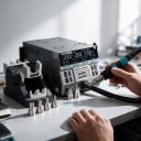 Hett luft reparationsstation 1300 W med temperatur 100–550 °C och flöde 1–200 l/min med 3 lägen och display i grå färg för reparationer av BGA 3