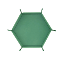 Hexagonal Folding Dice Tray 27 x 24.5 cm Artificial Leather Storage Gaming Tray for Board and RPG Games 11