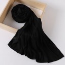 Hidjab en crêpe musulman avec structure plissée 70x175 cm en polyester et spandex pour un usage quotidien 9
