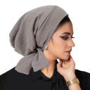 Hidjabe feminino com atilho de 58 cm em poliéster com superfície ligeiramente texturizada para uso diário e cobertura do cabelo 13