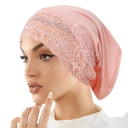 Hidjabhoed met kantafwerking voor vrouwen van polyester voor dagelijks gebruik en het bedekken van haar onder een sjaal 2