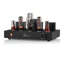 HiFi elektronkový zesilovač single-ended třídy A 2× 10 W, elektronky EL34C a 6SN7GT, ocelové šasi, RCA vstup, černý, pro domácí stereo 1