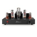 HiFi elektronkový zesilovač single-ended třídy A 2× 10 W, elektronky EL34C a 6SN7GT, ocelové šasi, RCA vstup, černý, pro domácí stereo 2