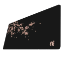 Hiiri- ja näppäimistöalusta 400 x 900 x 3 mm oksa- ja vaaleanruskeiden kukkien kuviolla musta työpöydälle toimistoon ja kannettavalle 1