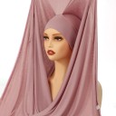 Hijab en chiffon avec broche magnétique écharpe légère et fluide pour couvrir les cheveux adaptée à un usage quotidien pour les femmes 1
