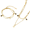 Himlens design halsband och armband i rostfritt stål Elegantisk damset med glans Stilig accessoar för fest och vardag 1