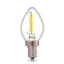 Himmennettävä LED-lamppu C7 E14 Kynttilän muoto LED-kuidulla 0,5 W 220–240 V 63 x 23 mm Kirkas kupu Lämmin valkoinen 2700 K Lamppuihin ja valaisimiin 1