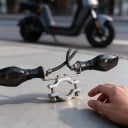 Hintere LED-Blinker für Elektrofahrräder 48 V und 60 V 2 Stück an einer Halterung von 32 mm Dynamisches Blinken Kabel mit Schalter Rauchabdeckung 6