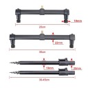 Hirisi fiskesæt med taske 20 × 33 × 10 cm stænger 25 og 30 cm stænger 30–45 cm sort stativ til fiskestænger til fiskeri 4