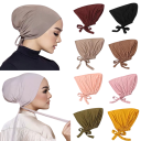 Hiyab interior musulmán Turbante Femenino suave pañuelo islámico Cobertura de cabeza informal de todo el año Base cómoda para el hiyab 8