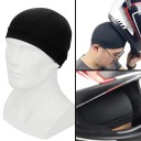 Hjälmunderställ Tunn åtsittande svart hjälmunderställ av polyester och mikrofiber Formad design med flera delar, sömmar och kantad kant 2