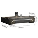 Hjørne computerbord med indbygget skab 240 x 160 x 75 cm metalramme træoverflade brun-sort til kontor og arbejdsrum 2