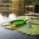 Hladinai popper 10 cm 13 g forgó farokkal és 3D szemekkel Két hármas horog A ragadozó halak pergetésére a vízfelszínen 2