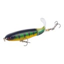 Hladinestik popper 14 cm 35 g med roterende hale og 3D øjne To trekroge Til fiskeri efter rovfisk ved overfladen 13