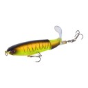 Hladinestik popper 14 cm 35 g med roterende hale og 3D øjne To trekroge Til fiskeri efter rovfisk ved overfladen 1