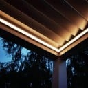 Hliníková bioklimatická pergola s automatickou žaluziovou střechou a LED motorizovanými roletami rozměr 3 x 3 m antracitová na terasu 2