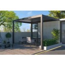 Hliníková bioklimatická pergola s ruční žaluziovou lamelovou střechou rozměr 3 x 3 m vodotěsná s práškovým nástřikem antracitová na terasu 2