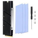 Hliníkový chladič grafické karty a procesoru pro stolní PC a PS5 s 3 silikonovými podložkami 4 šroubky a šroubovákem sada chlazení 6