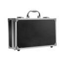 Hliníkový kufr na nářadí Nárazuvzdorný přepravní box 30 x 17 x 8 cm Hliník s pěnovou vložkou Černo-stříbrná Na přístroje a vybavení 1