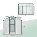 Hliníkový skleník se základnou střešním oknem a posuvnými dveřmi rozměr 253 x 190 x 200 cm z polykarbonátu 4 mm tmavě zelený na rostliny 2