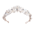 Hochzeitsdamenkrone für das Haar 13 x 4,5 cm Elegantes Haaraccessoire für die Braut Feines Stirnband Hochzeitszubehör 4