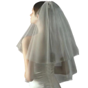 Hochzeitsvorhang 2 Schichten Tüllvorhang mit Kamm Einfacher langer Vorhang bis zu den Fingerspitzen Hochzeitsaccessoire 1