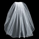 Hochzeitsvorhang 50 cm Weißer Tüllvorhang mit Perlen Kamm 7 cm Eleganter kurzer Haarschleier für die Braut 7